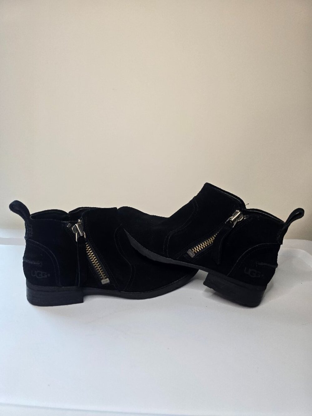 Ugg Women's Aureo Suede - Waterproof, Side Zip, Ankle Boot, Black - Picture 3 of 8